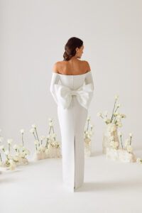 Vestido de novia lazo tejido estructurado